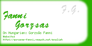 fanni gorzsas business card